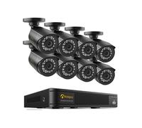 Anlapus Kit de caméras de Surveillance 1080p, 8CH DVR sans Disque Dur, 8 caméras avec câble BNC, Reconnaissance Personne/véhicule