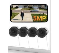 Anlapus Lot de 4 caméras de fenêtre Wi-FI A60 Pro 3K 5 MP, Surveillance intérieure vers l'extérieur sans perçage, Vision Nocturne Couleur en Cas de lumière ambiante, détection IA Personnes/véhicules
