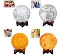 Anlewo lampe lune personnalisée avec Photos et texte Diamètre 20cm 3d led Veilleuse light 16 couleurs télécommande et veilleuse tactile Cadeau parfait