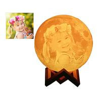 Anlewo lampe lune personnalisée avec Photos et texte Diamètre 20cm 3d led Veilleuse light 16 couleurs télécommande et veilleuse tactile Cadeau parfait