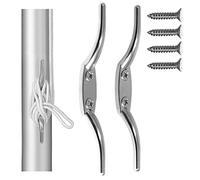 Anley 2 PCS Mât Argenté Crochet de Taquet de Cordage - Alliage de Zinc Inoxydable de 6 Pouces - Vis de Montage incluses