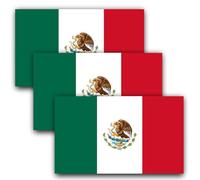 Anley Autocollant Drapeau du Mexique 12,7 x 7,6 cm - Autocollants réfléchissants en Vinyle pour Voitures et Motos - Imperméables, résistants à la décoloration, faciles à Poser et à Retirer - Lot de 3
