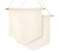 Anley Bannières murales en Toile Vierges - Badge en Tissu Vierge - Plaque décorative de Bricolage, présentoir pour intérieur, fête prénatale, Mariage, Remise des diplômes (2 pièces)