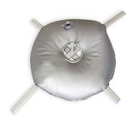 Anley Base de sol pliable avec sac à eau - Compatible avec mât de drapeau en plumes avec un diamètre intérieur de 1,5 cm - Support en acier inoxydable avec sac de poids rond - Base uniquement