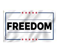 Anley Drapeau Blanc Freedom Fly Breeze 3x5 Pieds en Polyester avec Renfort en Toile Double Couture et œillets en Laiton