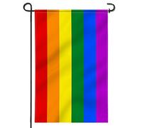 ANLEY Drapeau de Jardin Double Face de Qualité, Drapeau Décoratif du Rainbow Gay Pride - Résiste aux Intempéries & double Face - 18x12,5Cm
