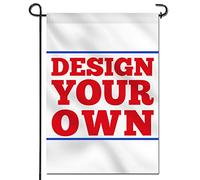 Anley Drapeau de Jardin personnalisé Double Face 18 x 12,5 po avec Support de Drapeau - Imprimez Votre Propre Motif - Bannières personnalisées avec Drapeaux de Jardin (Mât de Drapeau Inclus)