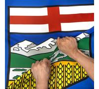 Anley Drapeau de l'Alberta Rip-Proof Double Face 3 Couches 3x5 Ft - Couleurs Vives, En-tête en Toile et Résistant aux Plis - Drapeau de la Province Canadienne de l'Alberta
