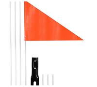 Anley Drapeau de sécurité pour vélo 1,8 m avec mât en fibre de verre et support de montage -Longueur réglable-Drapeaux de sécurité double face pour remorque de vélo pour enfants et adultes (Orange)