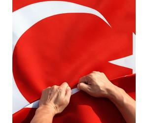 Anley Drapeau de Turquie double face indéchirable 3 plis 0,9 x 1,5 m - en-tête en toile et infroissable - Les drapeaux nationaux turcs les plus solides et les plus durables 0,9 x 1,5 m