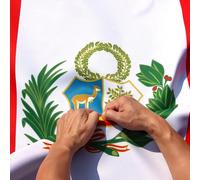 Anley Drapeau du Pérou double face indéchirable 3 plis 3 x 5 pieds - Couleurs vives, en-tête en toile et infroissable - Les drapeaux nationaux péruviens les plus solides et les plus durables