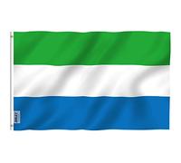Anley Drapeau Fly Breeze 3x5 Pieds Sierra Leone - Couleur vive et résistant à la décoloration UV - en-tête en Toile et Double Couture - Drapeaux Sierra-léonais Polyester avec œillets en Laiton