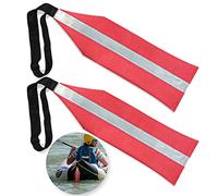 Anley Drapeaux de sécurité de Voyage 14-1/4 x 4-3/8 Pouces pour Kayak, canoës, Bateaux et Yachts - Drapeaux d'avertissement de Bande réfléchissante - Tissu Oxford imperméable et Durable (Lot de 2)