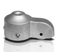 ANLEY Embout de mât de drapeau authentique avec poulie en nylon - Corps en aluminium moulé argenté - Tête de mât fixe robuste pour drisse - Compatible avec les mâts de drapeau standard aux États-Unis