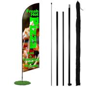 Anley Ensemble de Mât pour Drapeau Plume - Mât pour bannière flottante assemblé avec sac de transport - Convient aux drapeaux plume de 2,3 FT x 9,5 FT (Drapeau et support non inclus) - Mât uniquement