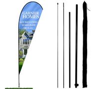 Anley Ensemble de mâts de Drapeau en Forme Goutte d'eau-Ensemble de mâts de assemblés avec Sac de Transport-Compatible avec Les Drapeaux en Plumes de 0,9x2,1 m(Non Inclus)-Mât de Drapeau Uniquement