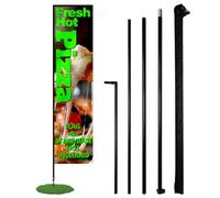 Anley Ensemble de mâts de drapeau rectangulaires plumes-Ensemble de mâts de bannière avec sac de transport-Compatible avec les drapeaux en plumes de 2,5x8 pieds(non inclus)-Mât de drapeau uniquement