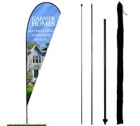 Anley Ensemble de mâts Drapeau en Forme Goutte d'eau-Ensemble de mâts de bannière avec Sac de Transport-Compatible avec Les Drapeaux en Plumes de 2,5x5,5 Pieds(Non Inclus)-Mât de Drapeau Uniquement