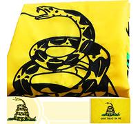 Anley EverStrong Series Drapeau Brodé avec Inscription « Don't Tread on Me » 90x152 cm - Toile Brodée et Résistante - 4 Rangées de Coutures - Drapeaux USA Gadsden avec Œillets en Laiton 0,9x1,5 m