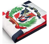 Anley EverStrong Series Drapeau de la République dominicaine 0,9x1,5 m en nylon robuste - 4 rangées de coutures - Drapeaux de bannière nationale dominicaine avec œillets en laiton