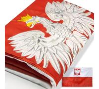 Anley EverStrong Series Drapeau de l'État de Pologne 0,9 x 1,5 m en nylon robuste - Rayures brodées et cousues - 4 rangées de coutures - Drapeaux d'aigle polonais avec œillets en laiton 0,9 x 1,5 m