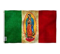 Anley Fly Breeze 0,9 x 1,5 m Drapeau Mexicain de la Vierge de Guadalupe - En-tête en toile et double couture - Drapeaux de la Vierge Marie en polyester avec œillets en laiton 0,9 x 1,5 m