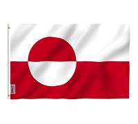 Anley Fly Breeze 3 x 5 Pieds Drapeau du Groenland - Couleur vive et résistant à la décoloration UV - en-tête de Toile et Double Couture - Drapeaux du Groenland Polyester avec Oeillets