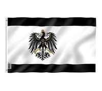 Anley Fly Breeze 3 x 5 Pieds Drapeau prussien - Couleurs Vives et résistant à la décoloration UV - en-tête de Toile et Double Couture - Drapeau Allemand du Royaume de Prusse Polyester