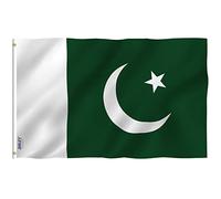ANLEY Fly Breeze 3x5 Pi Drapeau du Pakistan à tête Blanche-Couleur Vive Résistante aux UV-Tête en Toile/Double Couture-Drapeau République du Pakistan à tête blanche Polyester œillets