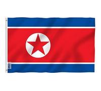 ANLEY Fly Breeze 3x5Pi Drapeau Corée du Nord Vive Résiste aux UV-Entête en Toile/Double Couture-Drapeau Nord Coréen en polyester, œillet en Laiton 3x5Pi