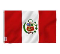 Anley Fly Breeze 3x5Pi Drapeau de la Péru Vive Résiste aux UV-Entête en Toile/Double Couture-Drapeau Péruvien en Polyester, œillet en Laiton 3x5Pi