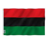Anley Fly Breeze 3x5Pi Drapeau de l'Afro-Américain-Couleur Vive Résistant aux UV-Tête en Toile/Double Couture-Drapeau Pan-Africain Polyester œillet en Laiton 3x5Pi