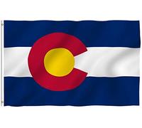 Anley Fly Breeze 3x5Pi Drapeau de l'Etat de Colorado-Couleur Vive Résistant aux UV-Tête en Toile/Double Couture-Drapeau Colorado CO Polyester œillet en Laiton 3x5Pi