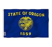 ANLEY Fly Breeze 3x5Pi Drapeau de l'Etat d'Oregon-Couleur Vive Résiste aux UV-Entête en Toile/Double Couture-Drapeaux d'Oregon en Polyester, œillet en Laiton 3X5Pi