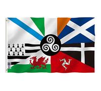 ANLEY Fly Breeze 3x5Pi Drapeau des Nations Celtic-Couleur Vive Résistant aux UV-Tête en Toile/Double Couture- Drapeau Nations Celtic Polyester œillets en Laiton 3X5Pi