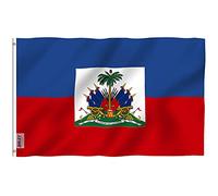 ANLEY Fly Breeze 3x5Pi Drapeau d'Haïti-Couleur Vive Résistant aux UV-Tête en Toile/Double Couture-Drapeau Nationale Haïtien Polyester œillet en Laiton 3x5Pi