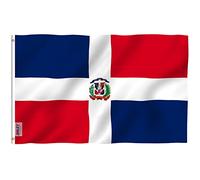 Anley Fly Breeze 3x5Pi Drapeau du Dominique -Couleur Vive Résistant aux UV-Tête en Toile/Double Couture-Drapeau Dominiquain Polyester œillet en Laiton 3x5Pi