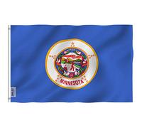 Anley Fly Breeze 3x5Pi Drapeau Etat du Minnesota-Couleur Vive Résiste aux UV-Entête en Toile/Double Couture-Drapeau Minnesota MN en Polyester, œillet en Laiton 3X5Pi