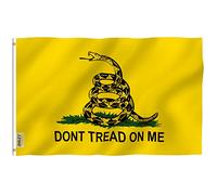 Anley Fly Breeze 3x5Pi Drapeau Gadsden Don't Tread on Me-Couleur Vive Résistant aux UV-Tête en Toile/Double Couture-Drapeau du Polyester œillet en Laiton 3x5Pi