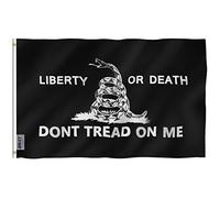 Anley Fly Breeze 3x5Pi Drapeau Gadsden Liberté Ou Mort -Couleur Vive Résistant aux UV-Tête en Toile/Double Couture-Drapeau Don't Tread on Me Polyester œillet en Laiton 3x5Pi
