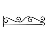 ANLEY Garden Flags Wall Scroll Hanger - Support de poteau de drapeau de jardin horizontal en fer forgé - Résistant aux intempéries et montage facile - Conception de courbe et revêtement noir mat