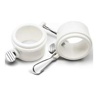 Anley Lot de 2 anneaux de montage pour mât de drapeau en plastique de 3,2 cm - Anneau anti-enroulement rotatif - Idéal pour les mâts et drapeaux d'un diamètre maximum de 3,2 cm (blanc, lot de 2)