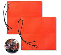 Anley Lot de 2 Drapeaux de sécurité Orange 45,7 x 45,7 cm pour Camion,Voiture et véhicule de Chargement surdimensionné - Nylon Enduit de Vinyle, Construction en Maille et Couleur vive (Lot de 2)