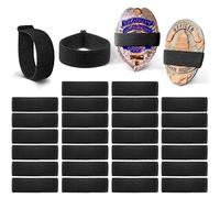 Anley Lot de 30 bandes de deuil de police noires-sergé hautement élastiques pour badges de largeur de 5,1 cm à 9,4 cm-bandes de deuil funéraires pour badges de policier et d'application de la loi