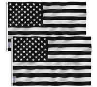 Anley Pack de 2 Fly Breeze 3x5 Pieds Drapeau Américain Noir et Blanc - Couleurs Vives et Résistant à la Décoloration UV - en-tête Toile et Double Couture - Drapeaux Récession USA Polyester