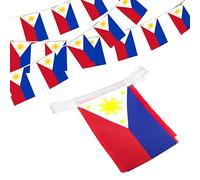 Anley Philippines String Flag Fanion Banners, Patriotic Events 12th of June Independence Day Decoration Sports Bars - 33 Pieds 38 Drapeaux