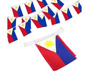 Anley Philippines String Flag Fanion Banners, Patriotic Events 12th of June Independence Day Decoration Sports Bars - 33 Pieds 38 Drapeaux