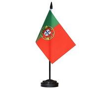 ANLEY Portugal Ensemble de drapeaux de bureau de luxe - Drapeau de bureau portugais miniature de 6 x 4 pouces avec mât solide de 12 "- Couleurs vives et résistant à la décoloration - Base noire