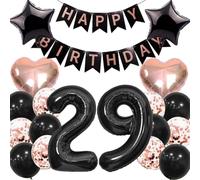 Anlgdi Ballon 29e anniversaire pour femme - Décoration d'anniversaire 29 ans homme - Ballon en aluminium Happy 29th Birthday - Décoration pour femme - Bannière Happy Birthday pour 29e anniversaire