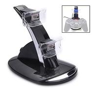 Anlin Besegad Dual USB Station de recharge support adaptateur pour support de fixation pour Playstation PS3 PS 3 sans fil Contrôleur de jeu Accessoires